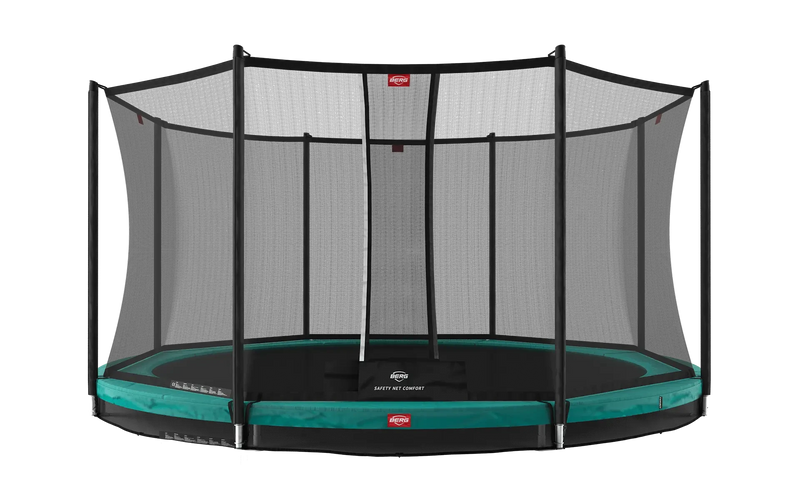 Load image into Gallery viewer, green inground trampoline with net