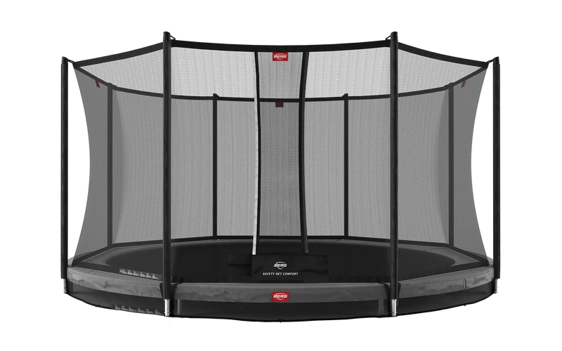 Load image into Gallery viewer, grey inground trampoline with net