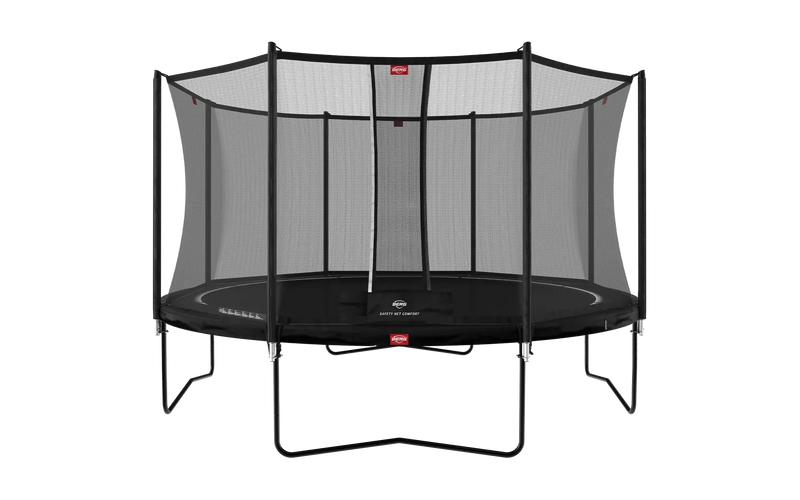 Завантажте зображення в засіб перегляду галереї, regular black trampoline with safety net