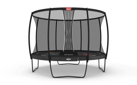 regular grey trampoline with XL net
