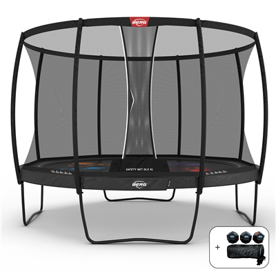 Завантажте зображення в засіб перегляду галереї, Berg Elite Regular Trampoline Levels | 430CM/ 14FT | Safety Net Deluxe XL | Grey | 37.84.33.02