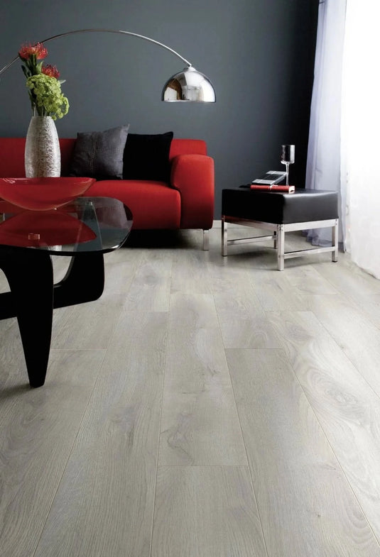 lisbon oak laminate flooring on display in a living area