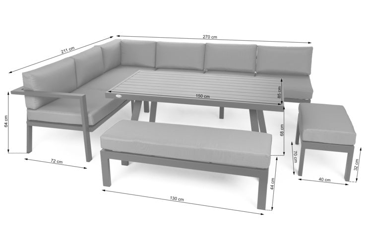 Load image into Gallery viewer, Galapagos Corner Set | Grey | 895623
