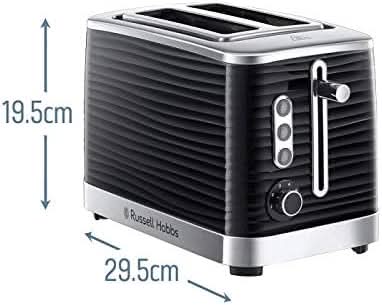 Завантажте зображення в засіб перегляду галереї, russell hobbs inspire 2 slice toaster in black dimensions