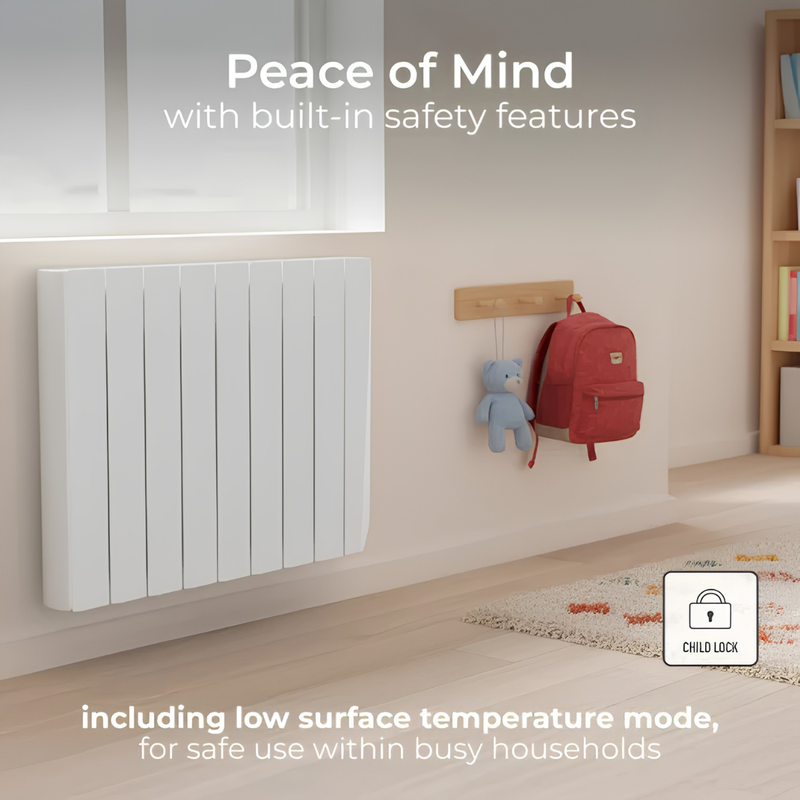 Załaduj obraz do przeglądarki galerii, Luceco Masterplug Smartenergy Monitoring Oil Radiator 1000W | White | 5 Fins | Uk Plug | OILW100W5UK-MP