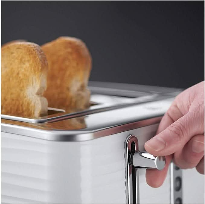 Завантажте зображення в засіб перегляду галереї, white russell hobbs inspire 4 slice toaster wide slots