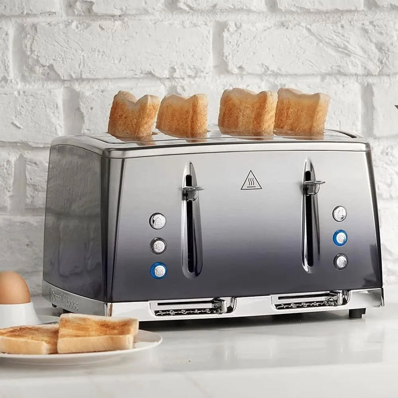 Завантажте зображення в засіб перегляду галереї, russell hobbs eclipse 4 slice toaster lift and look in midnight blue