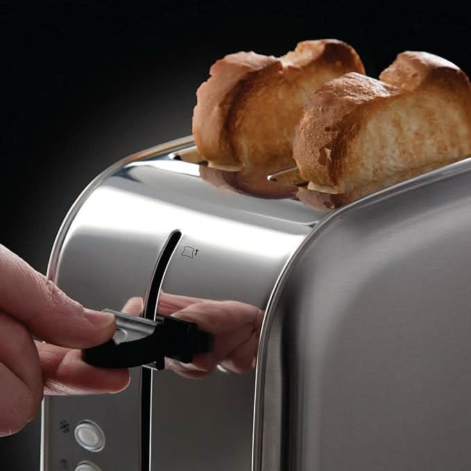 Завантажте зображення в засіб перегляду галереї, russell hobbs futura 2 slice steel toaster wide slots