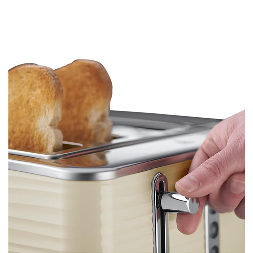 Завантажте зображення в засіб перегляду галереї, russell hobbs inspire 4 slice toaster in cream wide slots