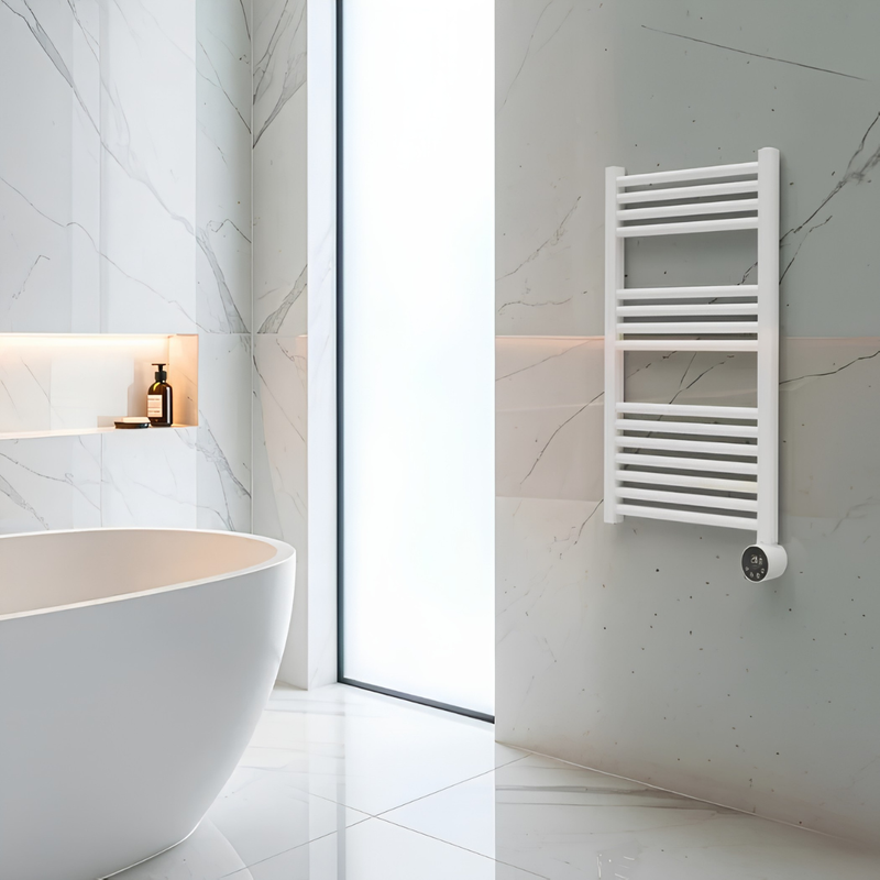 Завантажте зображення в засіб перегляду галереї, Luceco Masterplug Smartenergy Towel Rail 500W | 800X500Mm | White | TWL50W80-MP