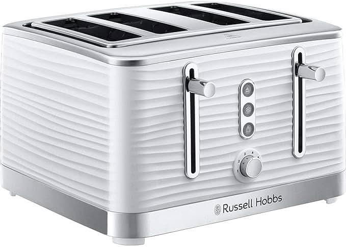Завантажте зображення в засіб перегляду галереї, white russell hobbs inspire 4 slice toaster