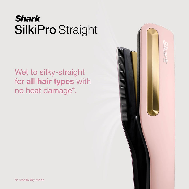 Завантажте зображення в засіб перегляду галереї, Shark SilkiPro Straight Hair Straightener + Dryer in One Tool with Heat-Resistant Storage Case | Rose Petal | HT401UKPK