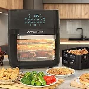 powersonic 12 l air fryer in black