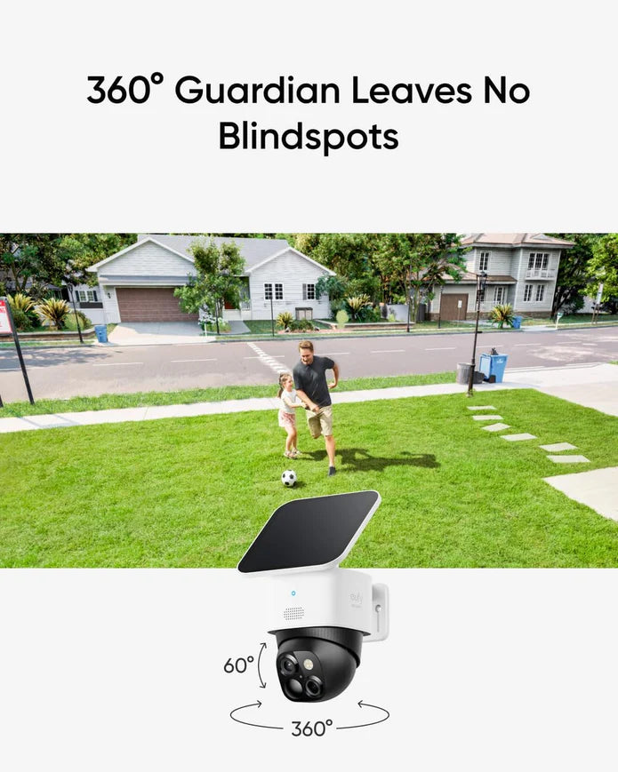 Завантажте зображення в засіб перегляду галереї, Eufy SoloCam S340 Wireless Outdoor Security Camera with Dual Lens and Solar Panel | TTT T81703W1