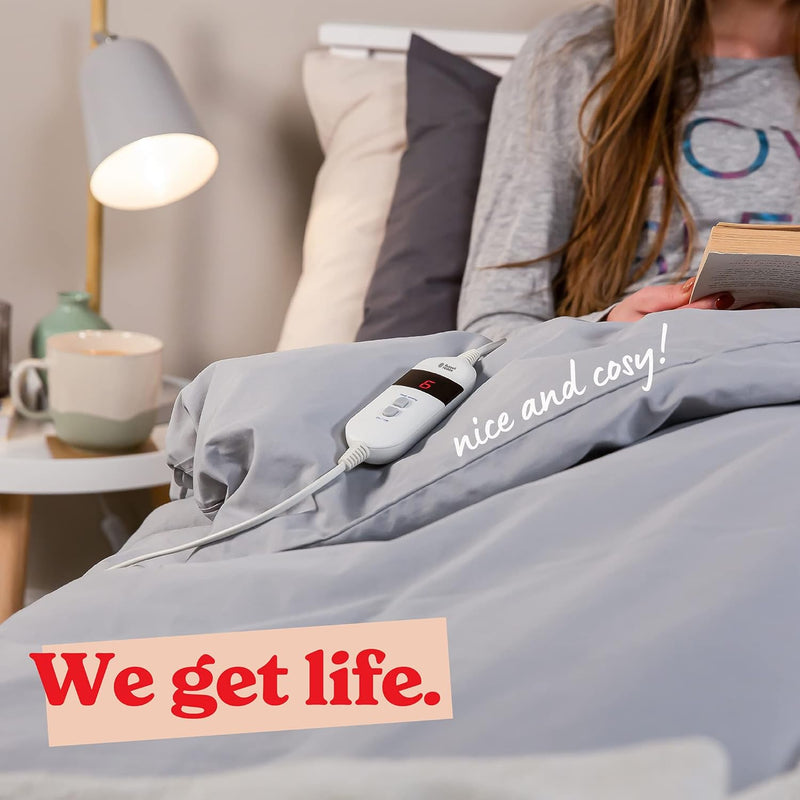 Завантажте зображення в засіб перегляду галереї, Russell Hobbs Electric Sherpa Double Fleece Blanket | White | RHBDB8004