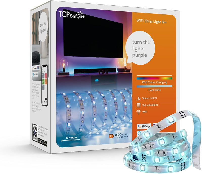Załaduj obraz do przeglądarki galerii, TCP Smart Strip Light RGBW | WiFi Control | IP20 5M UK | TCPSTRIP5MTR