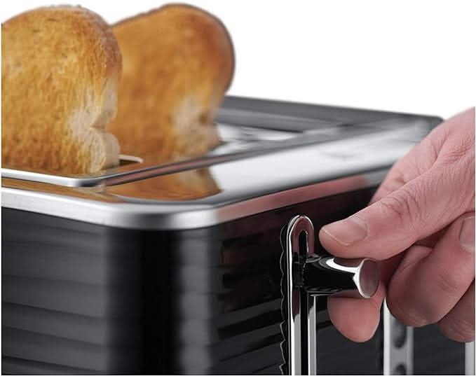Завантажте зображення в засіб перегляду галереї, black russell hobbs inspire 4 slice toaster wide slots