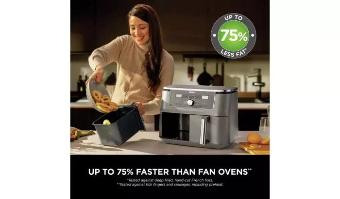 Завантажте зображення в засіб перегляду галереї, Ninja MAX 6-in-1 Dual Air Fryer | 9.5L | Gun Metal Grey | DZ400UK