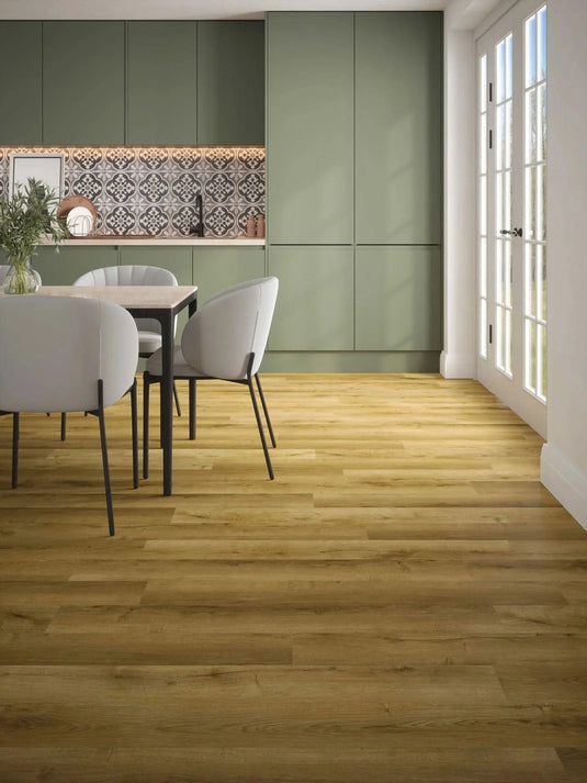 stade oak laminate flooring displayed in a kitchen