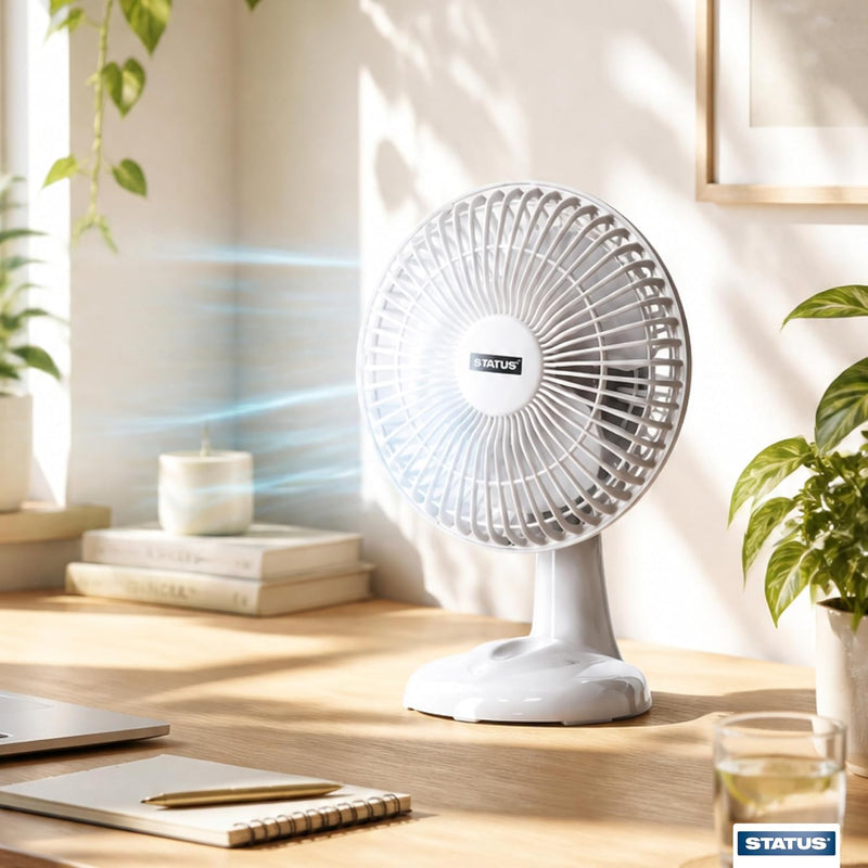 Load image into Gallery viewer, Status 6" Desk Fan White | S6DESKFANW