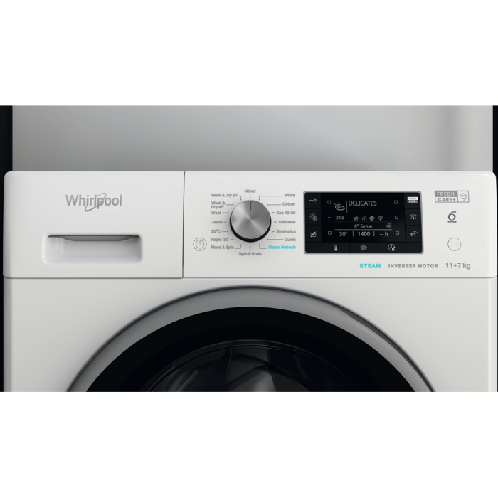 Load image into Gallery viewer, Whirlpool Freestanding FreshCare+ Washer Dryer | White | 11+7kg | D/A Rated | FFWDD 1174269 BSV