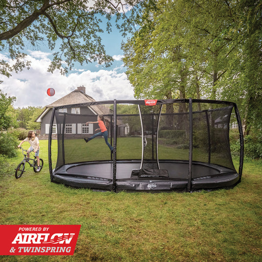 Berg Grand Elite InGround Trampoline | 520CM/ 17FT | Safety Net Deluxe XL | Grey | 30.43.95.32