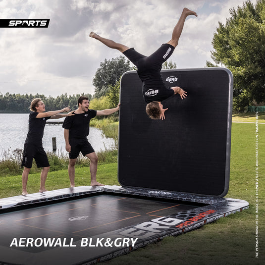 Berg Ultrim Pro Bouncer Flatground Trampoline | AeroWall 2x2 Black & Grey | 5x5M | 32.51.46.30