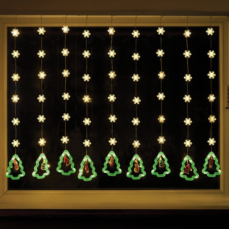 Завантажте зображення в засіб перегляду галереї, Xmas Tree Curtain Lights | Warm White | 2514018