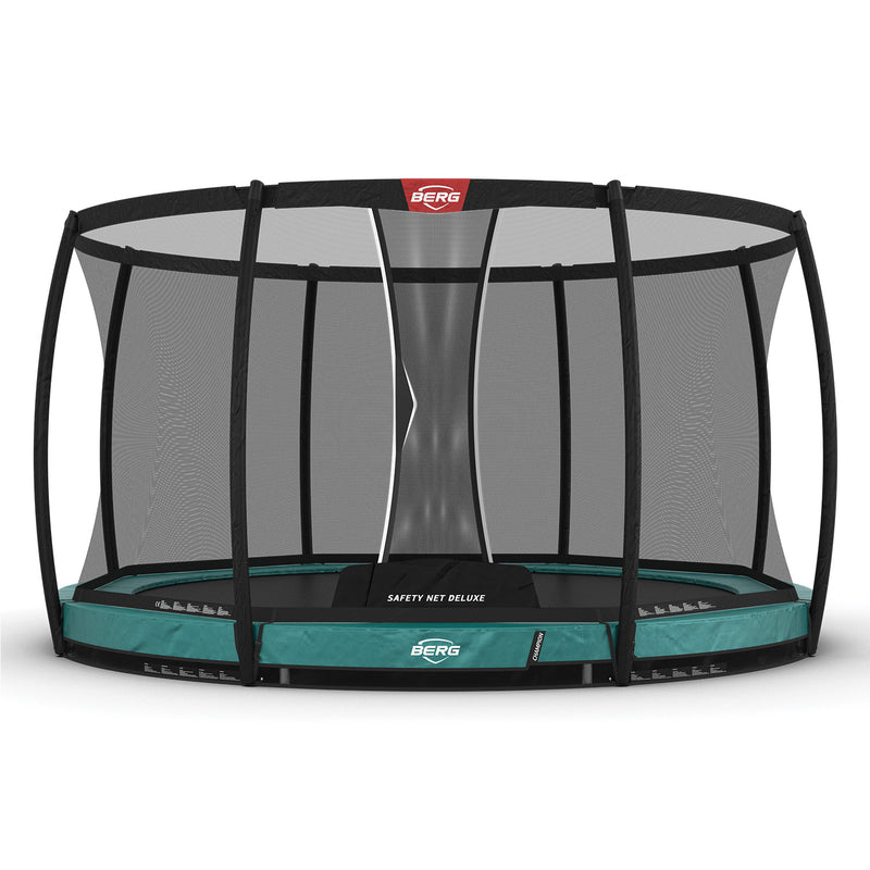 Завантажте зображення в засіб перегляду галереї, Berg Champion InGround Trampoline | 330CM/ 11FT | Safety Net Deluxe | Green | 35.41.05.03