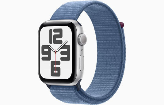 Apple Watch SE GPS | 44mm | Silver Aluminium Case with Winter Blue Sport Loop | MREF3QA-A