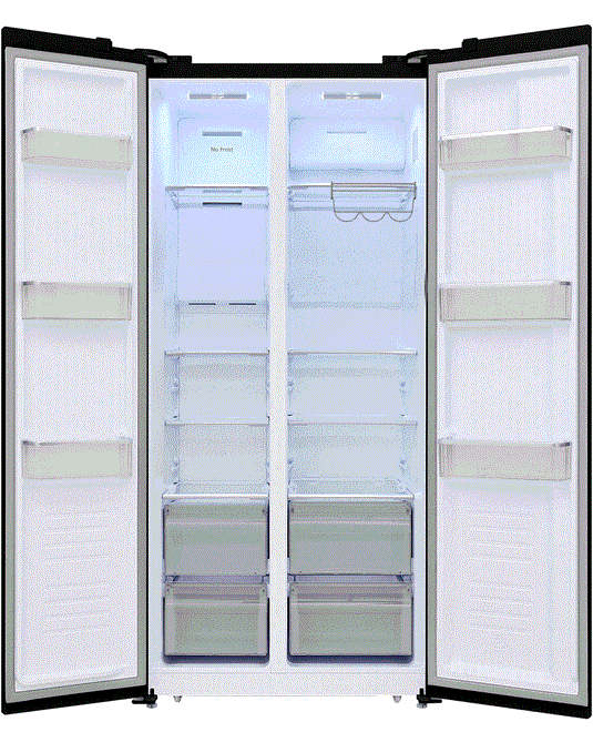 PowerPoint American Style Fridge Freezer Black Glass | P98317SKBLG