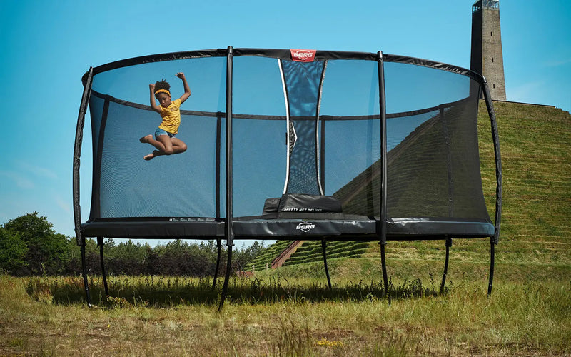 Load image into Gallery viewer, Berg Grand Champion Regular Trampoline | 470CM/ 15FT | Safety Net Deluxe | Grey | 30.35.74.32