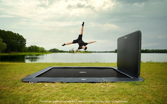 Berg Ultim Champion FlatGround Trampoline & Aerowall Black & Grey | 410CM/ 13FT | Black | 32.31.44.40