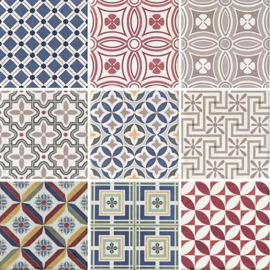 country patchwork tile, 1 piece, 13.2x13.2cm