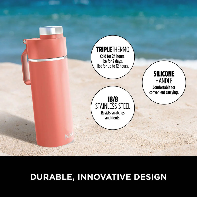 Load image into Gallery viewer, Ninja Thirsti 530 ml Travel Bottle | Coral | DW1801EUUKPE