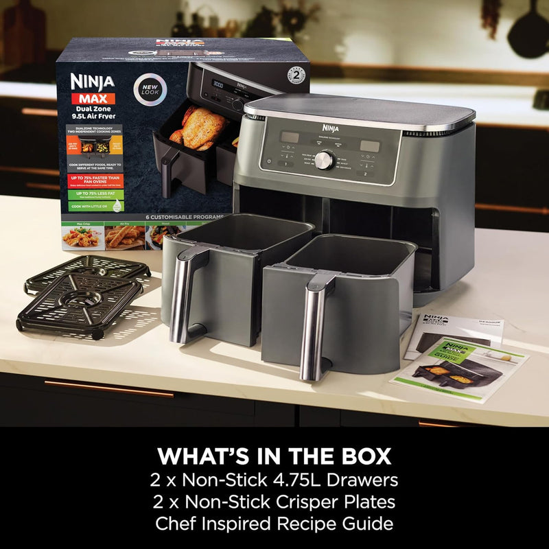 Load image into Gallery viewer, Ninja MAX 6-in-1 Dual Air Fryer | 9.5L | Gun Metal Grey | DZ400UK