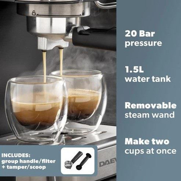 Załaduj obraz do przeglądarki galerii, Daewoo Espresso Coffee Maker with Steam Wand | 970142