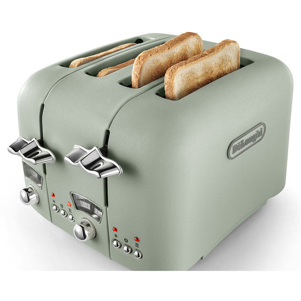 Завантажте зображення в засіб перегляду галереї, DeLonghi Argento Flora 4 Slice Toaster | Green | CT04.GR