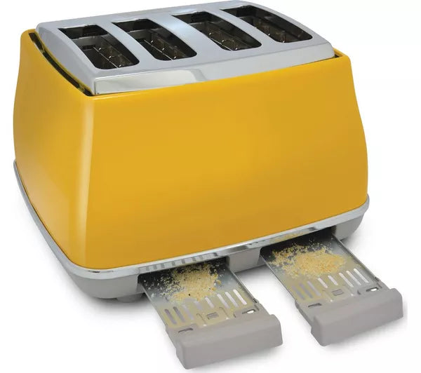 Завантажте зображення в засіб перегляду галереї, DeLonghi Icona Capitals 4 Slice Toaster | Yellow | CTOC4003.Y