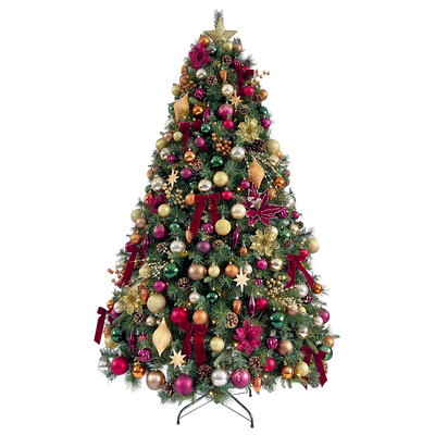 Portland Fir 7 ft Pre-Lit Luxury Decorated Tree The Kensington | EB201(2)PLDCP