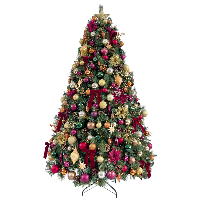 Załaduj obraz do przeglądarki galerii, Portland Fir 7 ft Pre-Lit Luxury Decorated Tree The Kensington | EB201(2)PLDCP