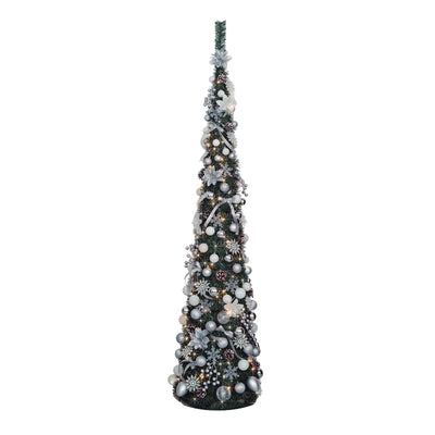 Portland Fir 7 ft Pre-Lit Decorated Pop Up Tree Cotswold Frost | EB206(2)PLC