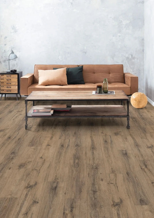 parquet oak dark laminate flooring displayed in a living area