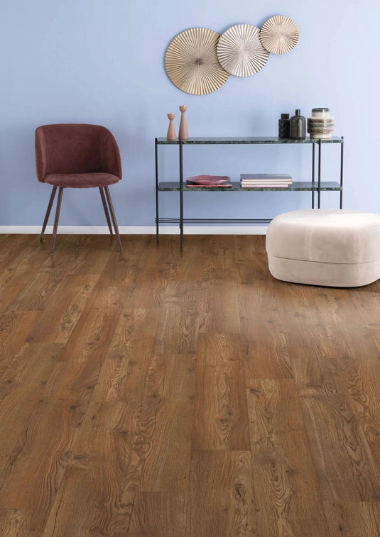 olchon oak dark laminate flooring displayed in a home