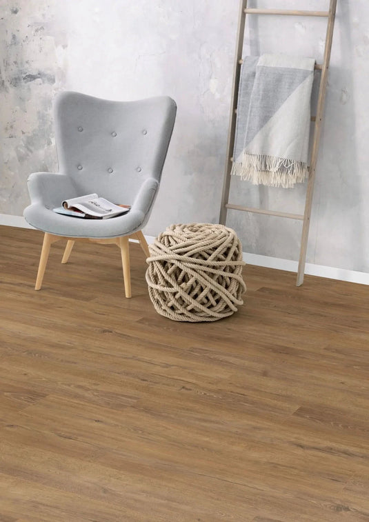 brown melba oak laminate flooring on display