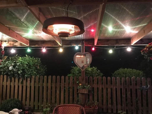 sahara hanging electric heater at night