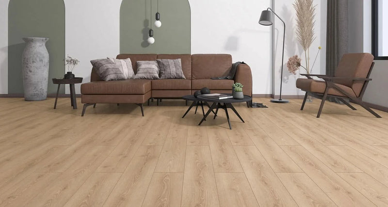 Load image into Gallery viewer, rialto oak laminate flooring displayed in a living area
