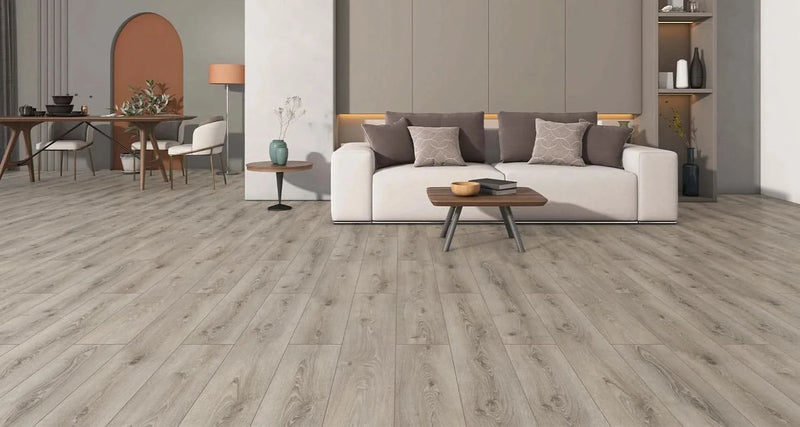 Załaduj obraz do przeglądarki galerii, erasmus oak laminate flooring on display in a living area