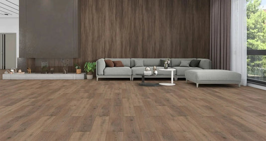 nairobi oak laminate flooring displayed in a living area