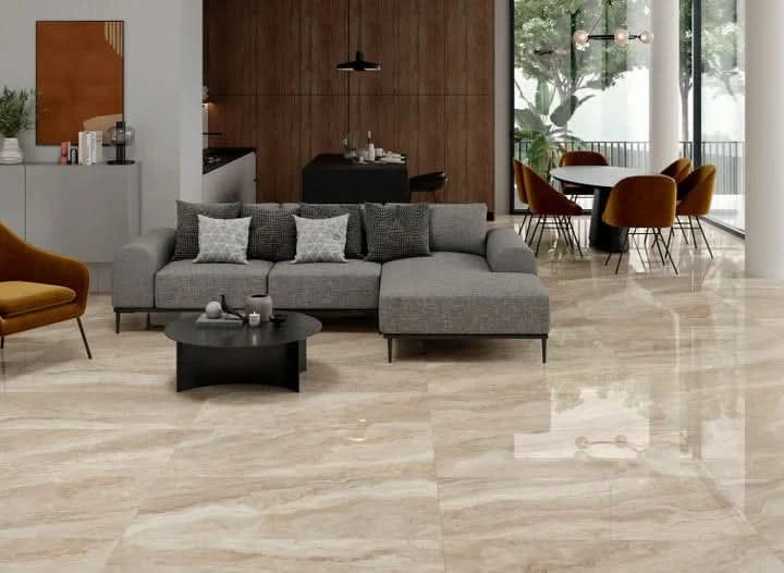 Load image into Gallery viewer, beige galaxy tile 60x120cm displayed in a living area